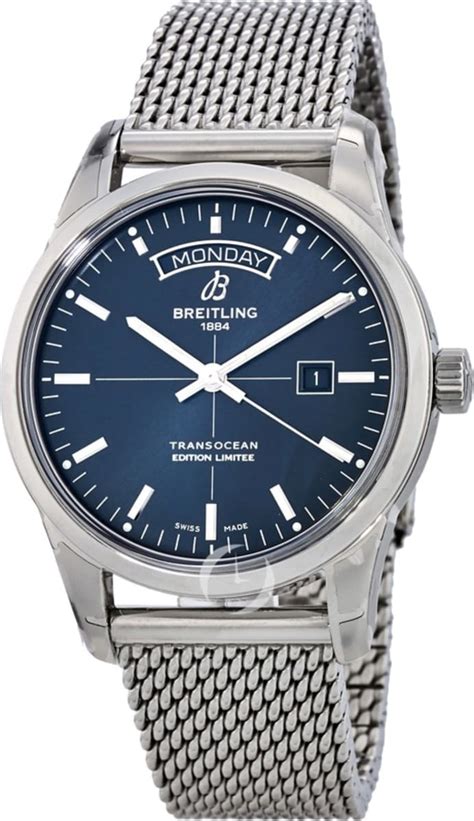 breitling transocean day date limited edition blue|breitling transocean day date strap.